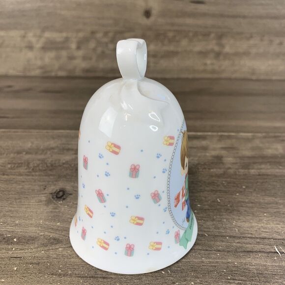 Vintage Precious Moments Holiday Wishes Christmas Tree Bell Ornament 1997 - Picture 4 of 7